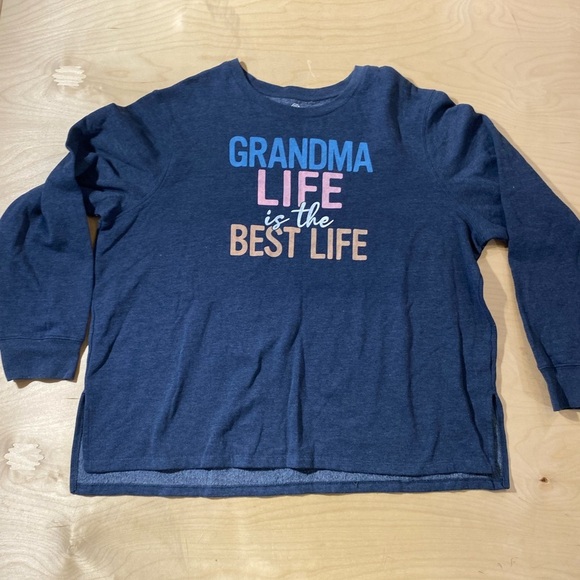 Positive Tees Navy Blue Graphic Sweatshirt 2X (20W - 22W) (MM) - Picture 8 of 13